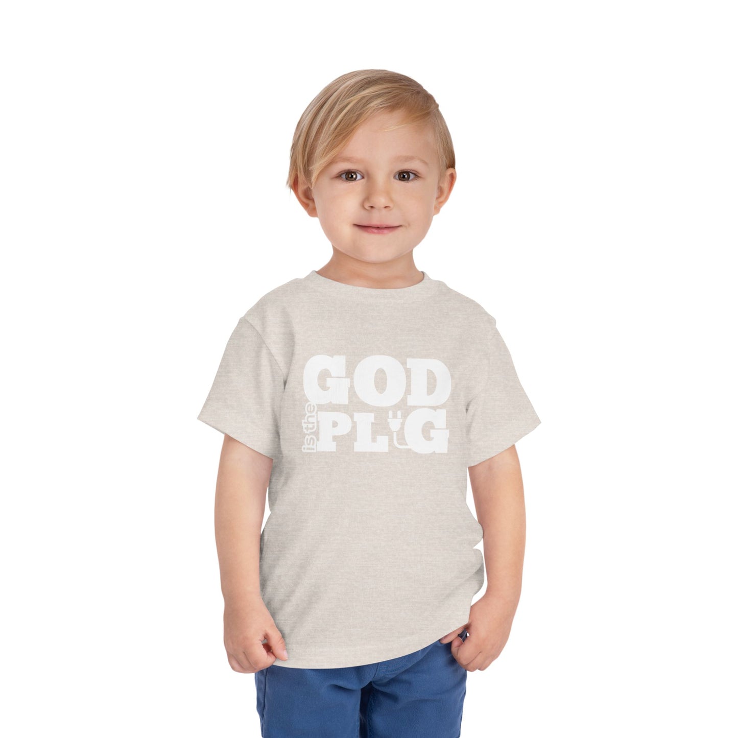 God Is The Plug Toddler Short Sleeve Tee