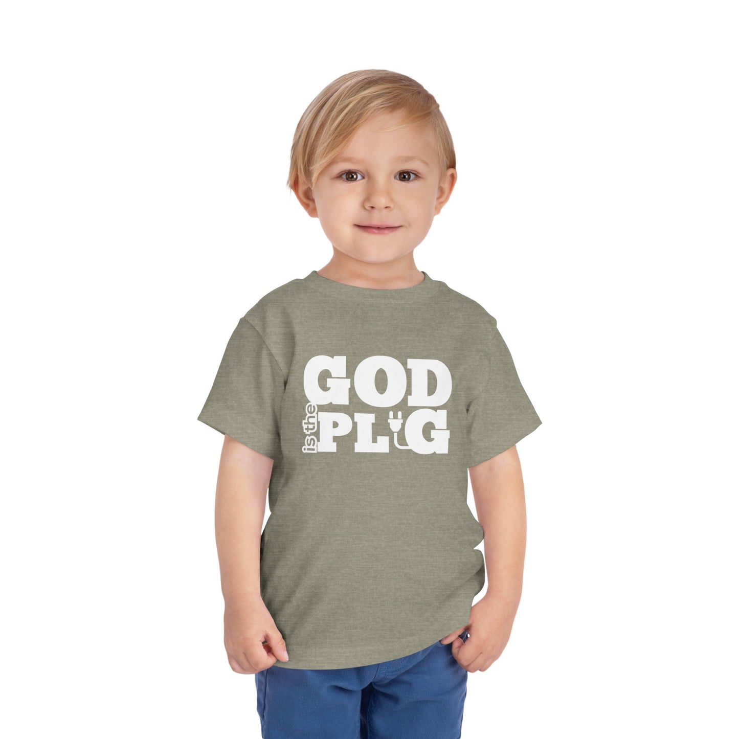 God Is The Plug Toddler Short Sleeve Tee