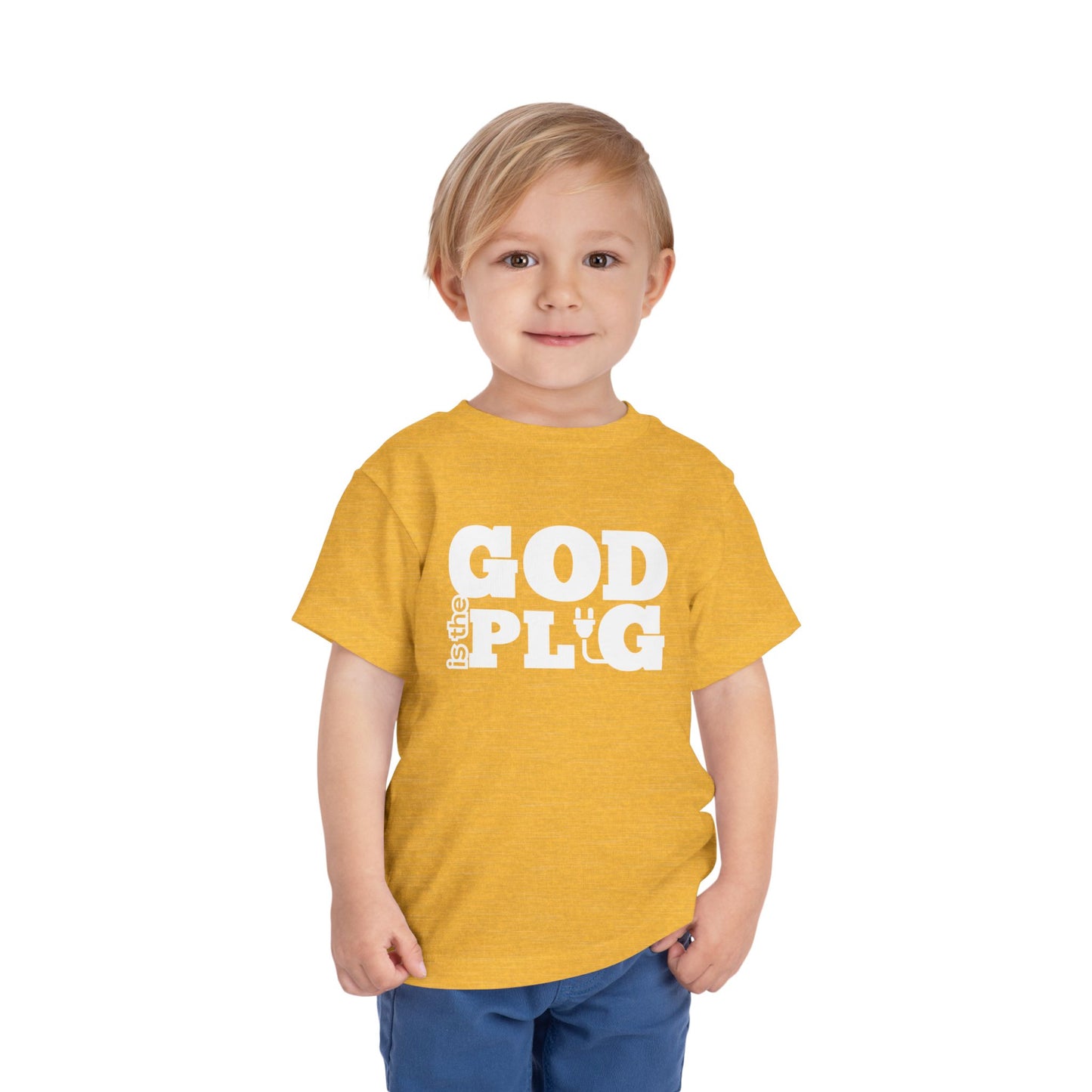 God Is The Plug Toddler Short Sleeve Tee