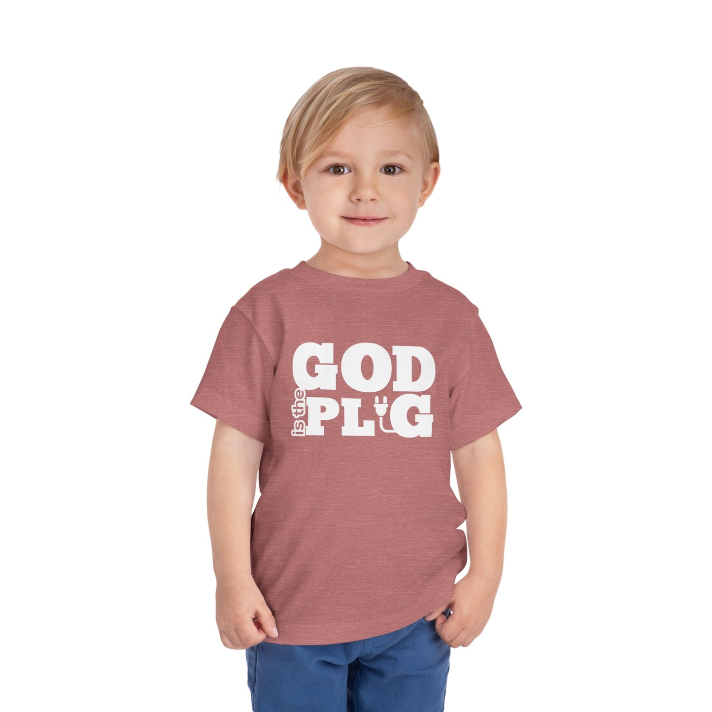 God Is The Plug Toddler Short Sleeve Tee