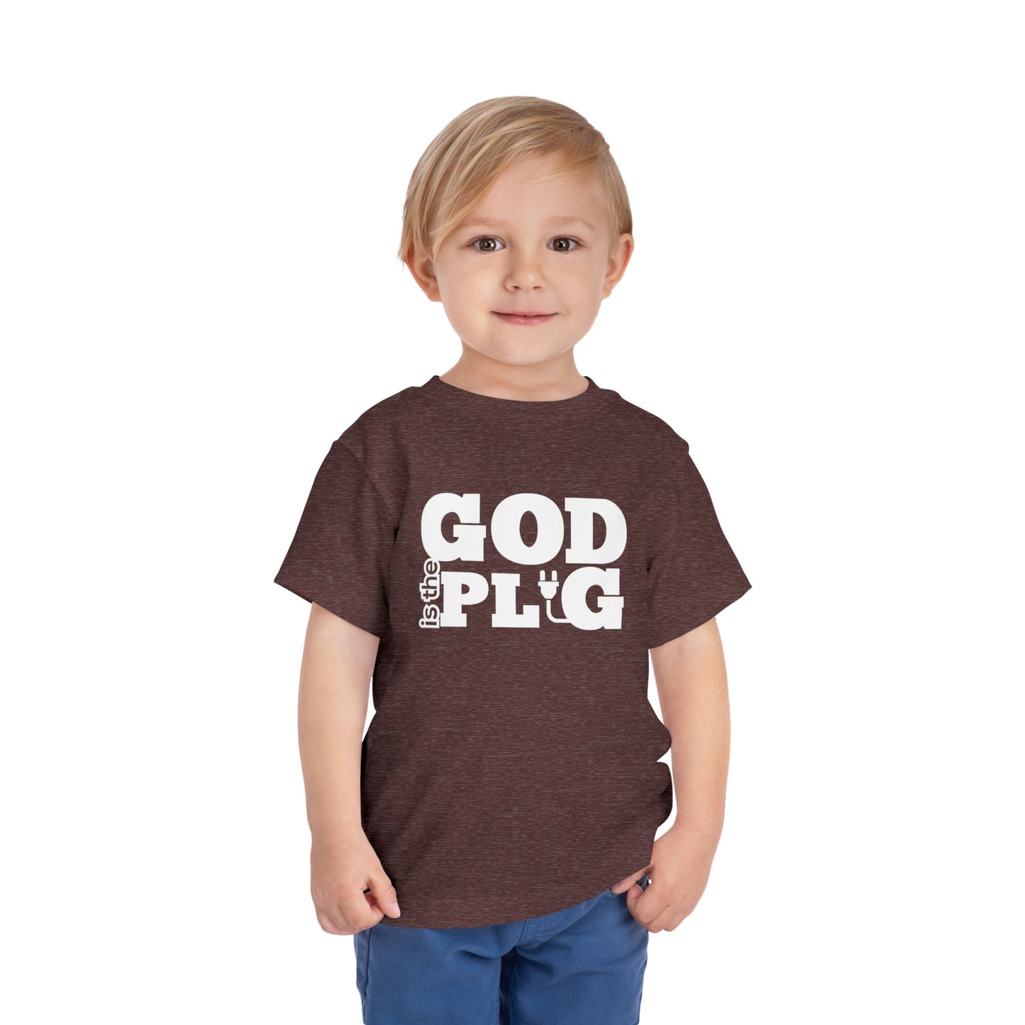 God Is The Plug Toddler Short Sleeve Tee