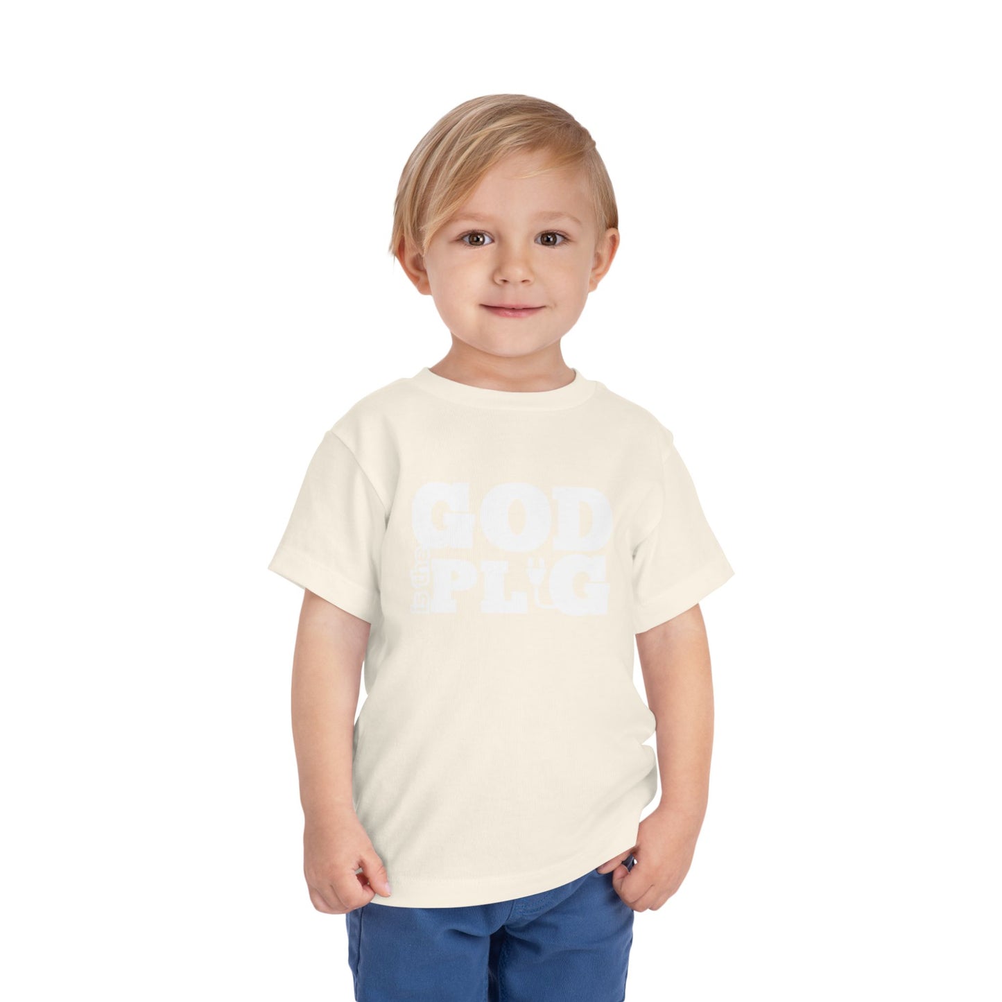 God Is The Plug Toddler Short Sleeve Tee